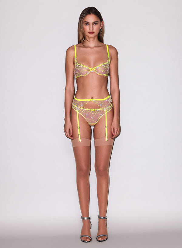 Neon yellow - Étoile Embroidery Thong | Fleur du Mal