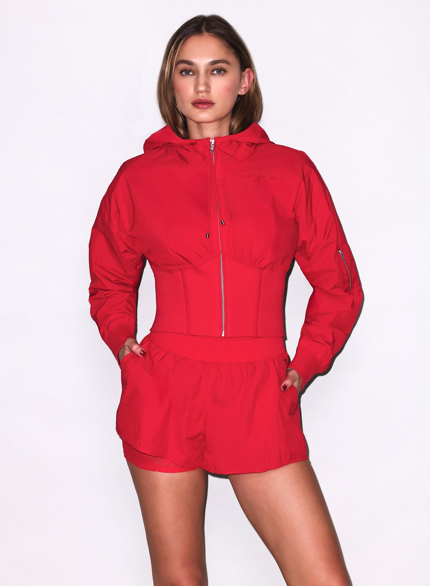 Warm Up Jacket- Raspberry Jam- Fleur du Mal-flat
