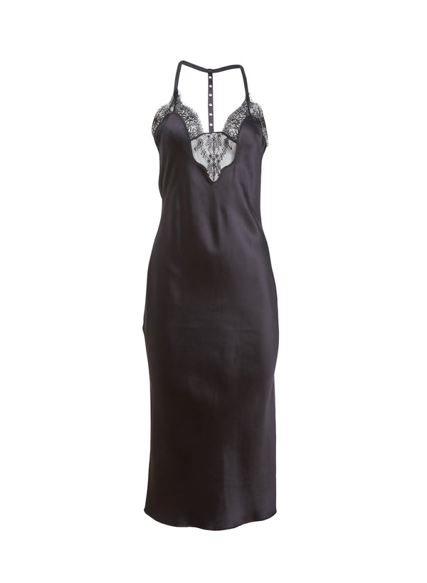 Black - Buckle T-Strap Dress | Fleur du Mal