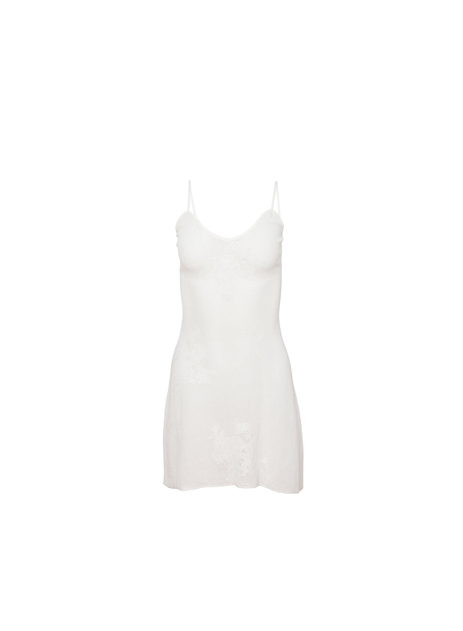 Ivory - Lace Pointelle Mini Dress | Fleur du Mal