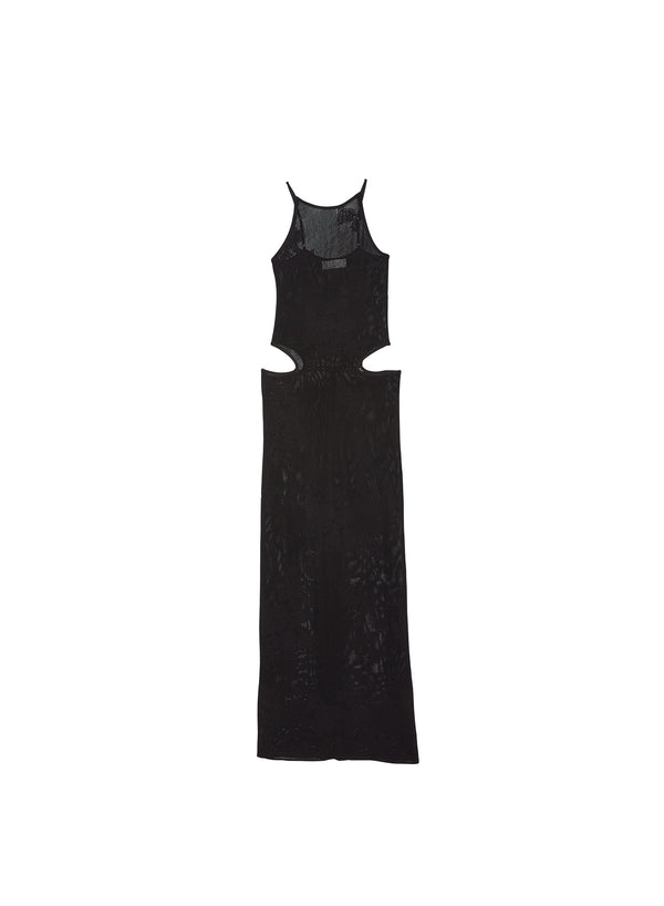 Black - Lace Pointelle Cutout Maxi Dress | Fleur du Mal