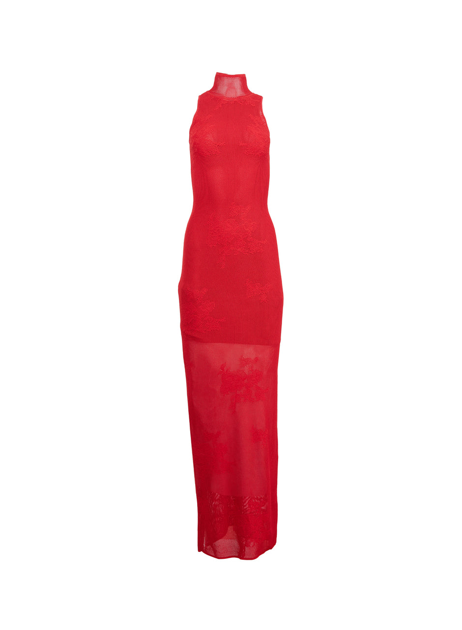 Ruby red - Lace Pointelle Racer Dress | Fleur du Mal