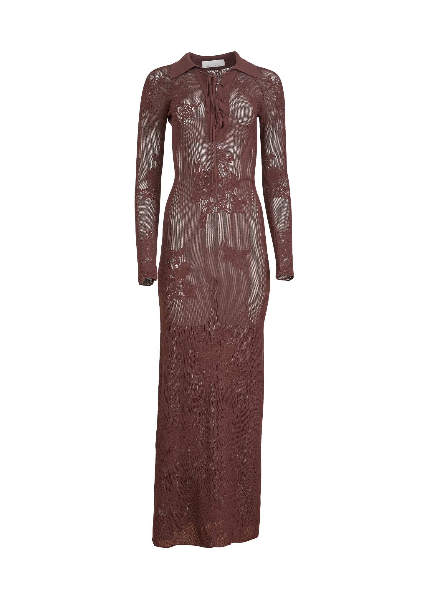 LacePointelleLongSleeveDress