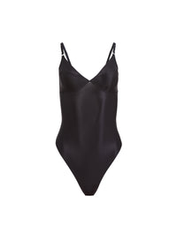 Le Stretch Gloss Wireless Bodysuit-Black-Fleur du Mal