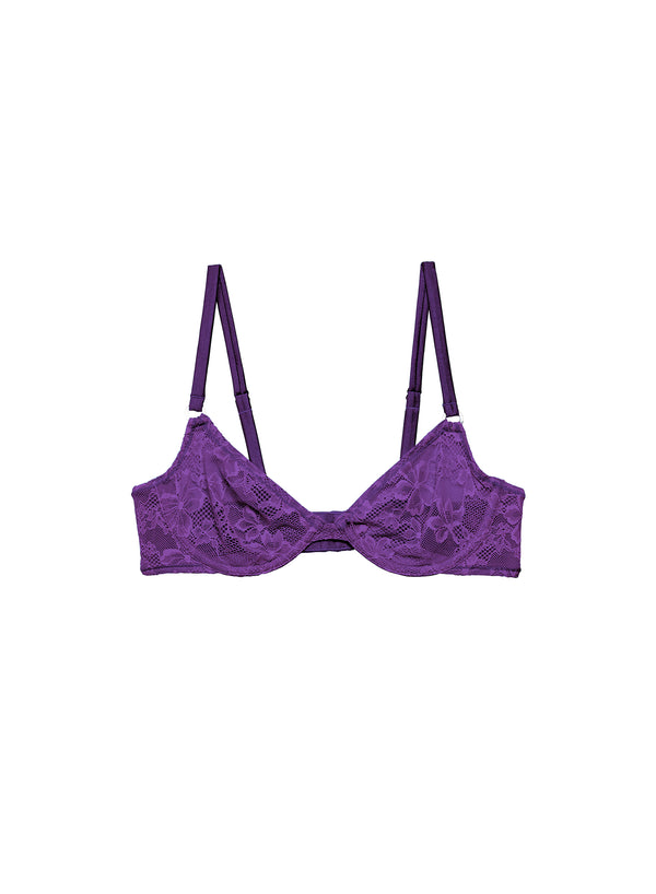 Deep purple - Le Stretch Lace Demi Bra | Fleur du Mal