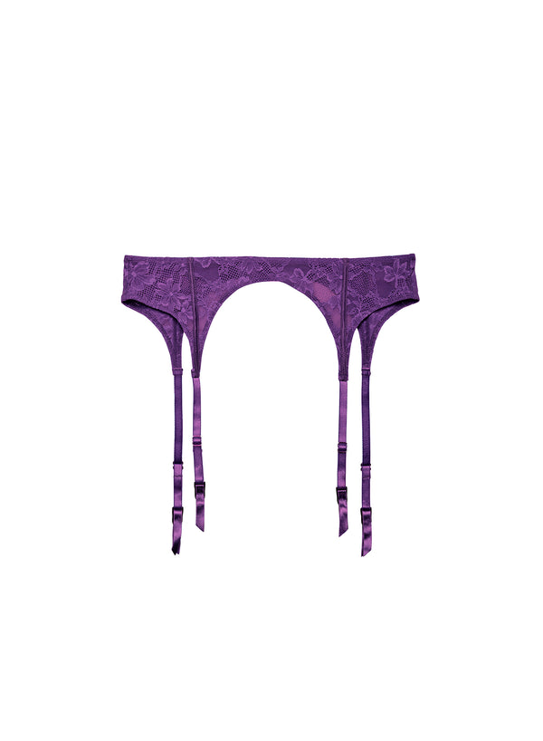 Deep purple - Le Stretch Lace Garter Belt | Fleur du Mal