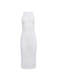 Le Stretch Lace Racer Tank Dress-flat-ivory