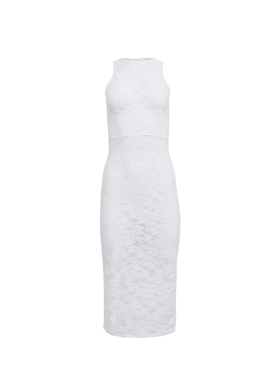 Ivory - Le Stretch Lace Racer Tank Dress | Fleur du Mal