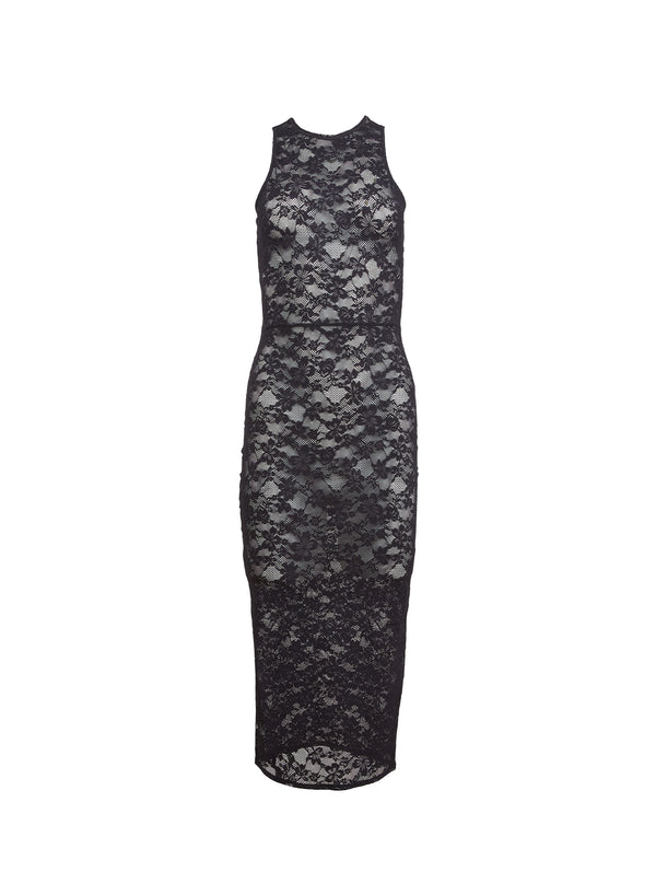 Black - Le Stretch Lace Racer Tank Dress | Fleur du Mal