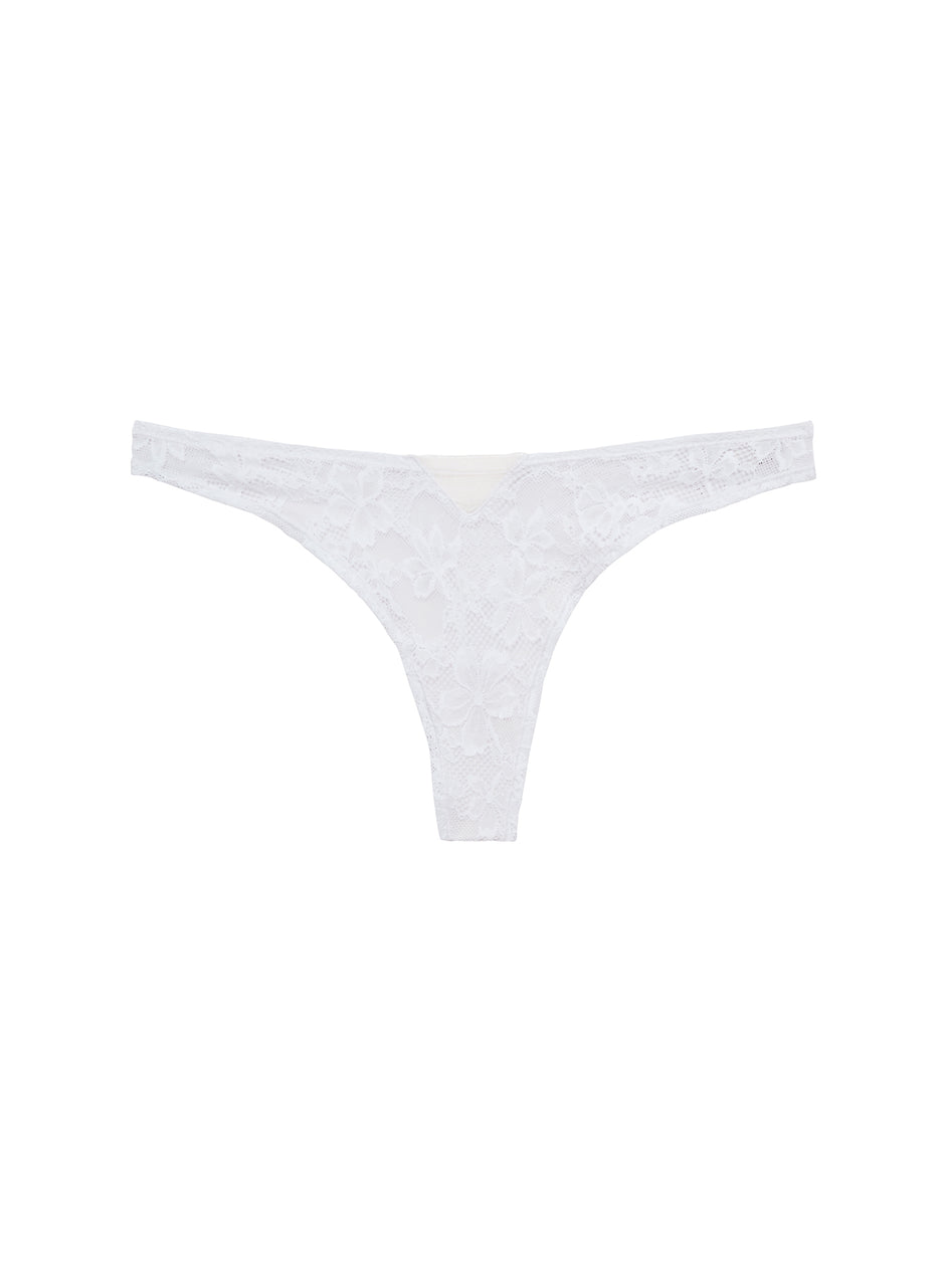 Ivory - Le Stretch Lace Thong | Fleur du Mal
