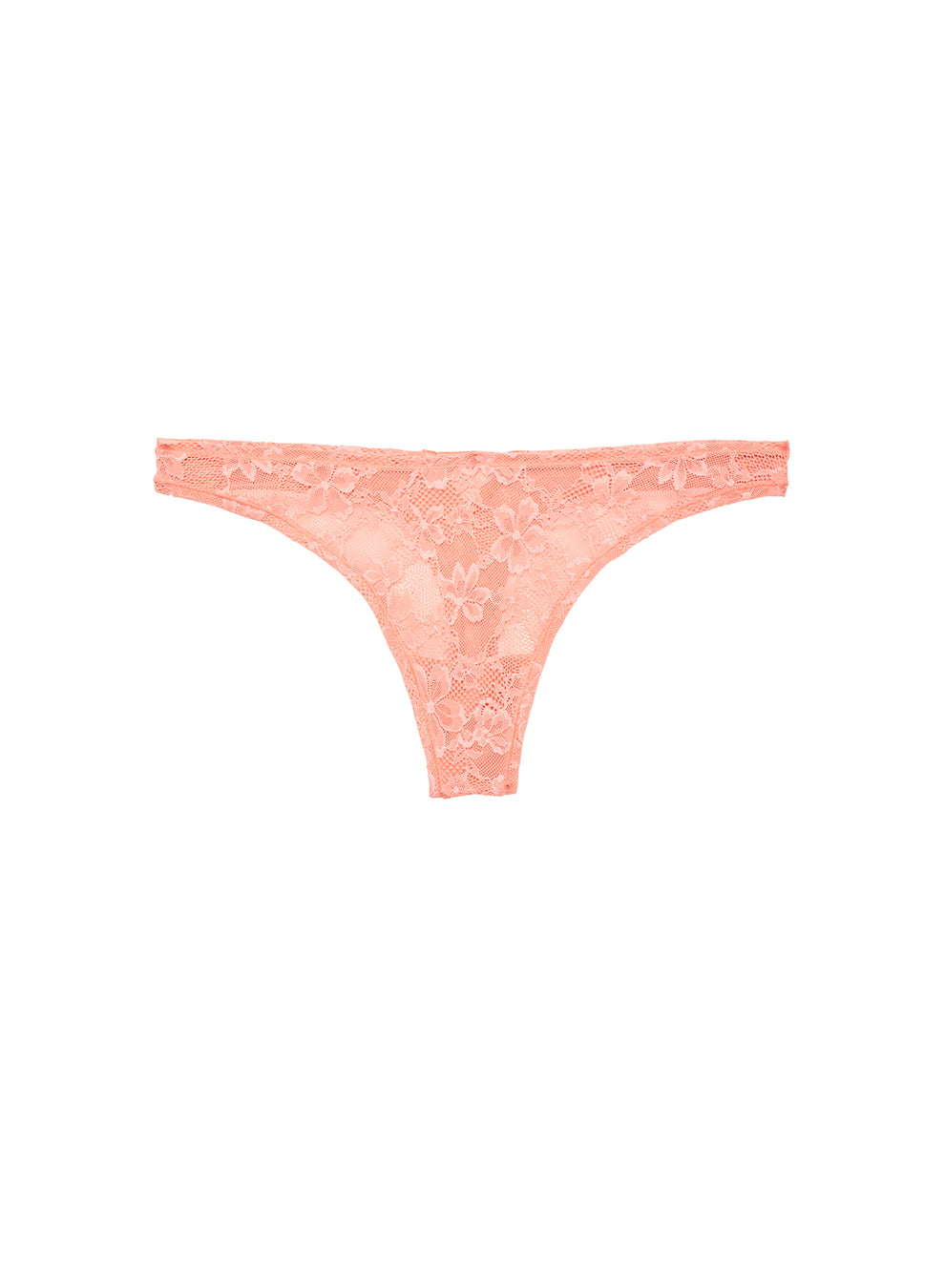 Organic Stretch Cotton Lace-Trim Thong