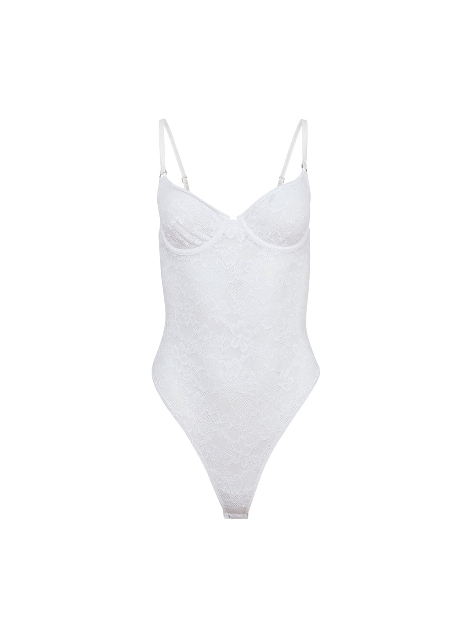 Ivory - Le Stretch Lace Bodysuit | Fleur du Mal