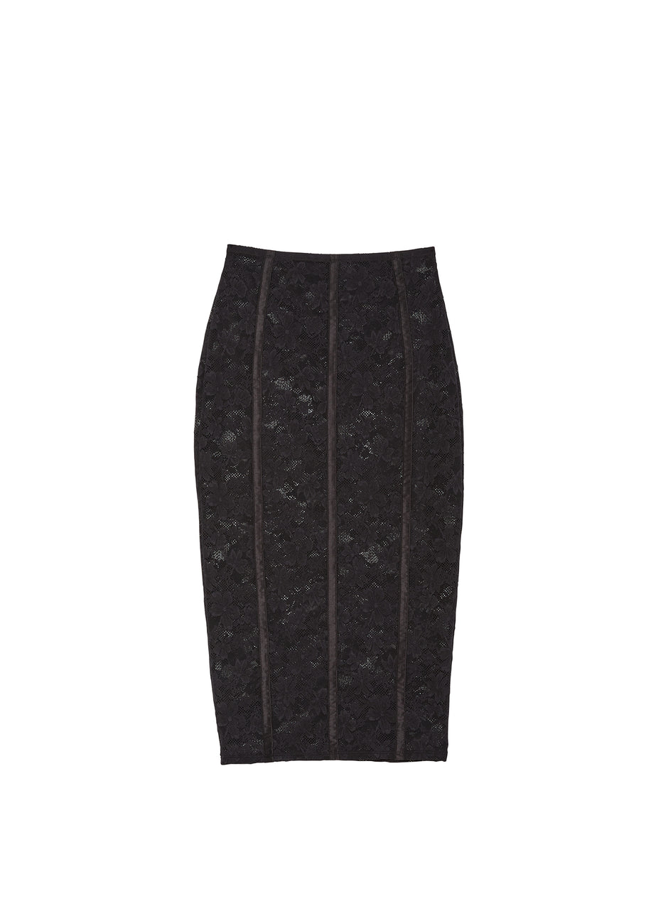 Black - Le Stretch Lace Pencil Skirt | Fleur du Mal