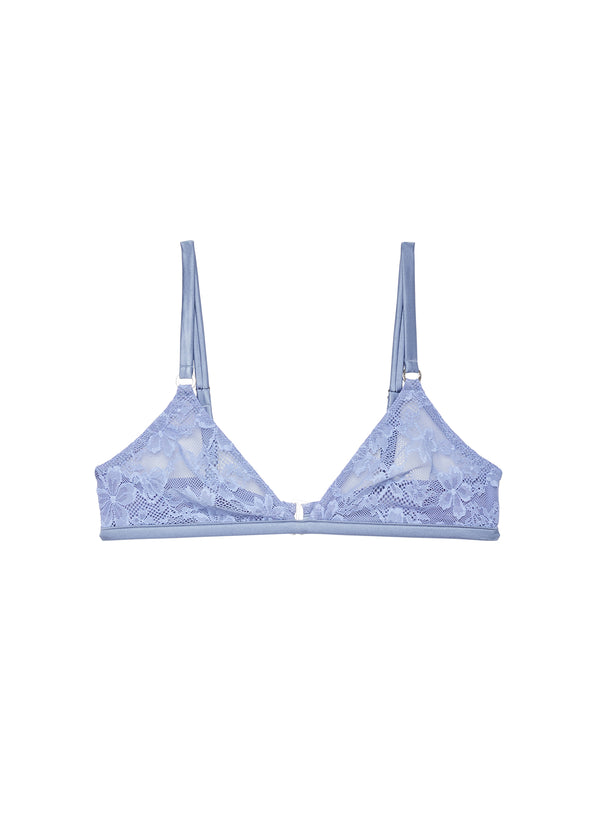 Denim blue - Le Stretch Lace Triangle Bra | Fleur du Mal