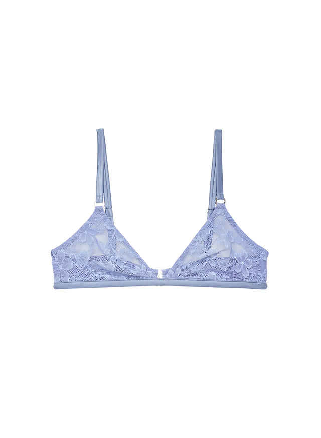 Denim blue - Le Stretch Lace Triangle Bra | Fleur du Mal