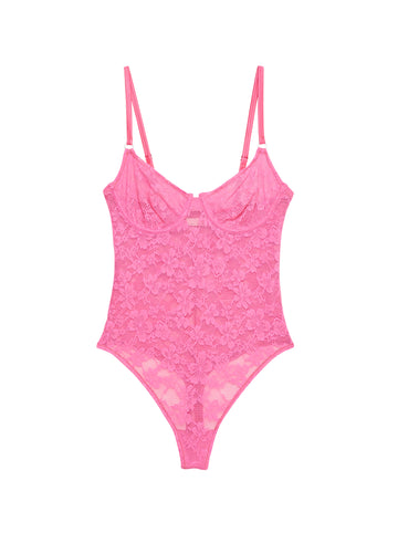 Floral pink - Le Stretch Lace Bodysuit | Fleur du Mal