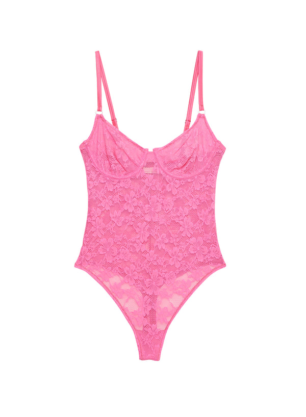 Floral pink - Le Stretch Lace Bodysuit | Fleur du Mal