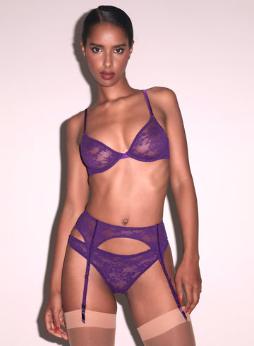 Deep purple - Le Stretch Lace Cheeky | Fleur du Mal