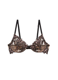 Lily Embroidery Plunge Demi Bra- Leopard Lily- flat-Fleur du Mal