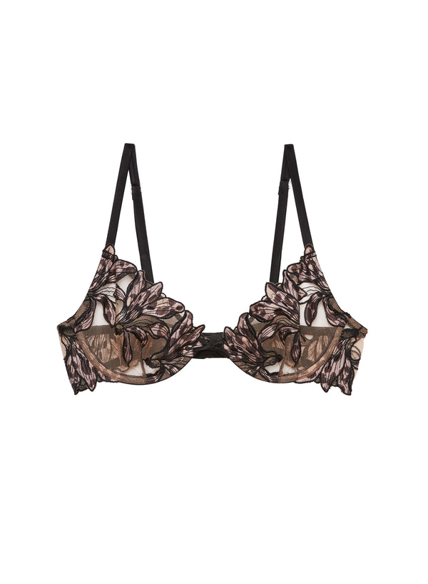 Leopard lily - Lily Embroidery Plunge Demi Bra | Fleur du Mal