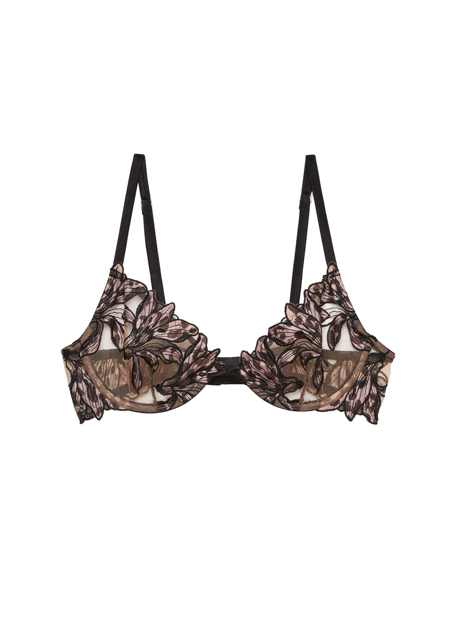 Leopard lily - Lily Embroidery Plunge Demi Bra | Fleur du Mal