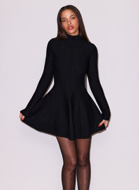 Long Sleeve Flared Corset Dress