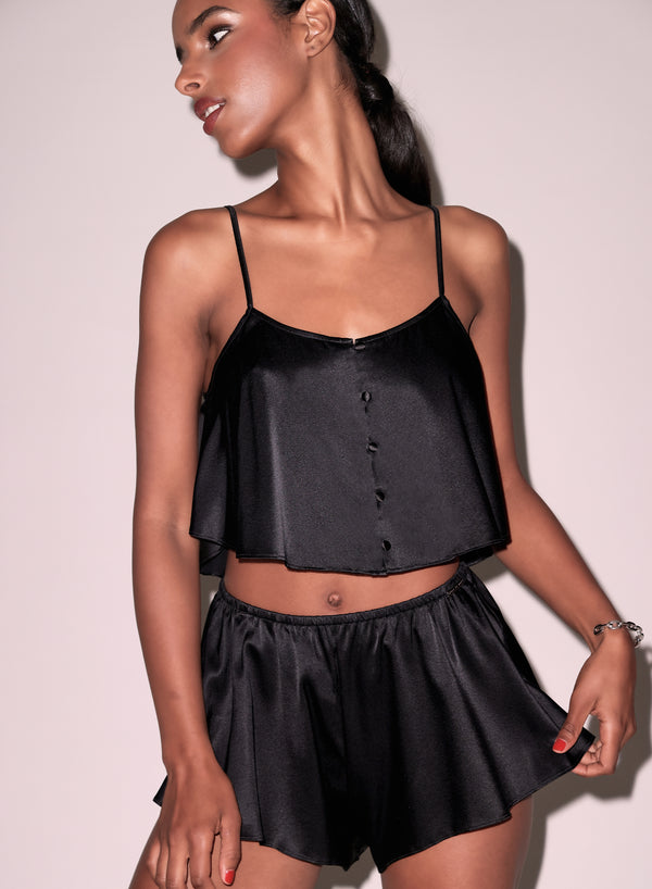 Black - Luxe Flutter Cami | Fleur du Mal