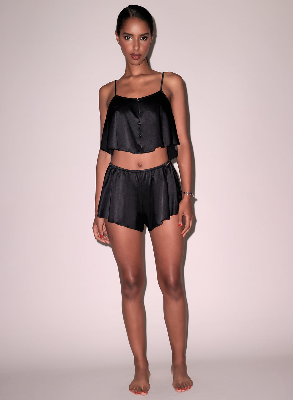 Black - Luxe Flutter Cami | Fleur du Mal