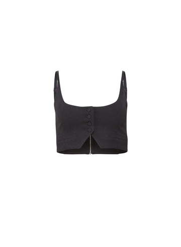 Black - Maxwell Cropped Vest | Fleur du Mal