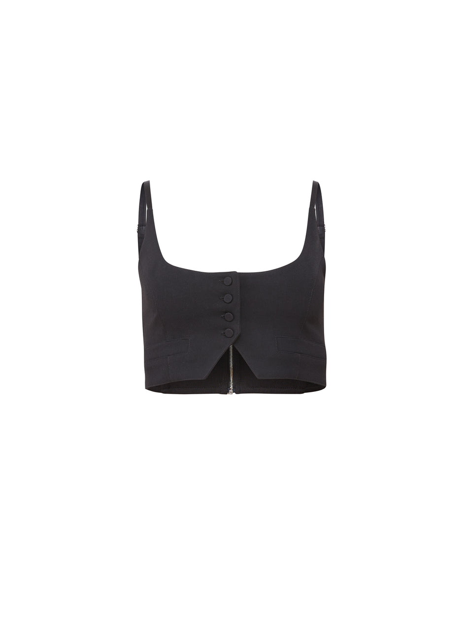 Black - Maxwell Cropped Vest | Fleur du Mal