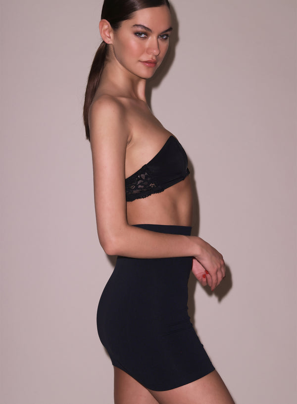 Black - Micro Jersey Slip Skirt | Fleur du Mal