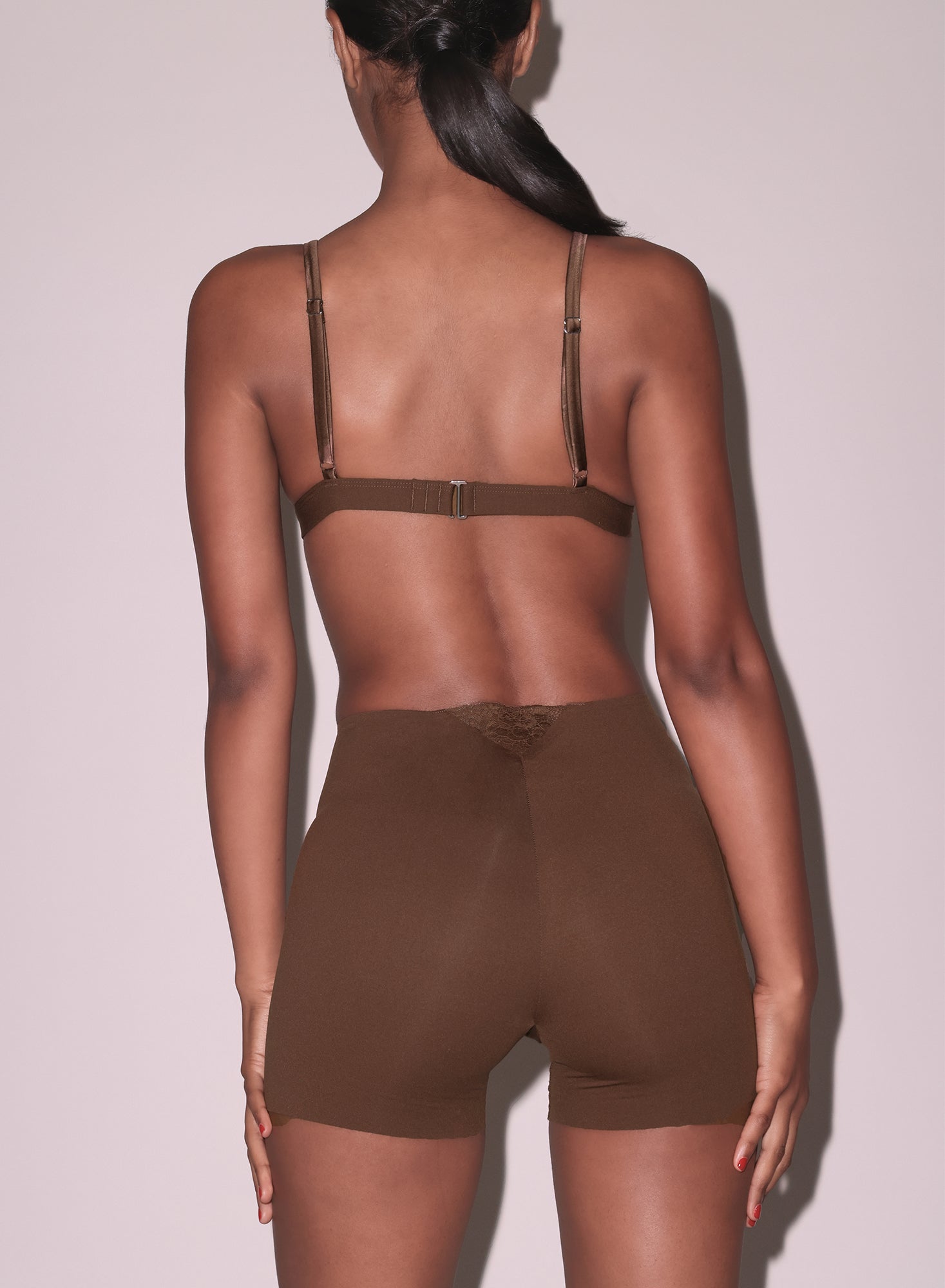 Le Stretch Micro Triangle Bra-cocoa-back