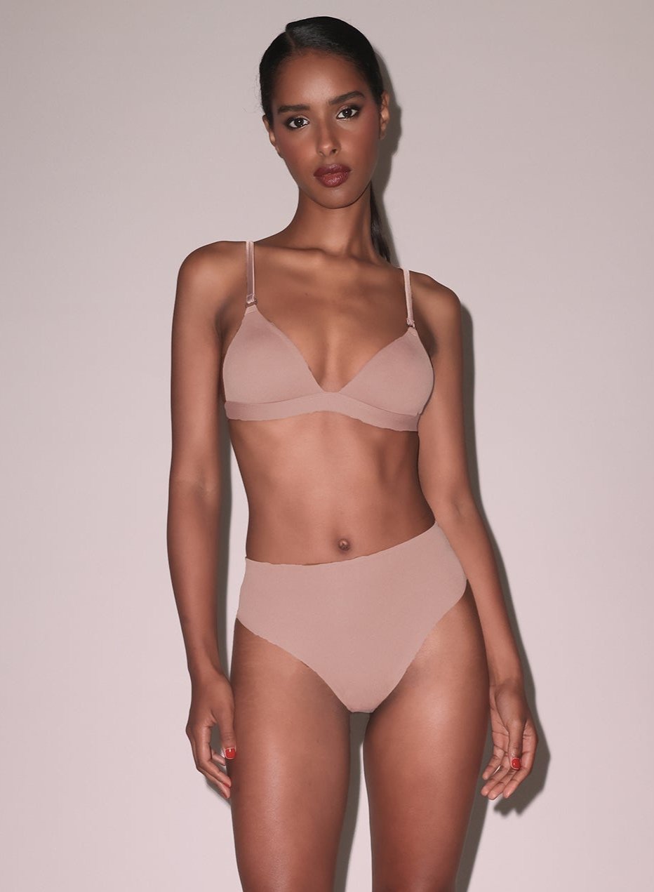 Tan - Le Stretch Micro High Waist Brief | Fleur du Mal