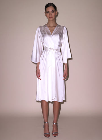 Ivory - Midi Angel Sleeve Robe | Fleur du Mal