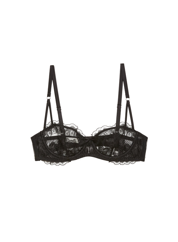 Black - Mila Balconette Bra | Fleur du Mal