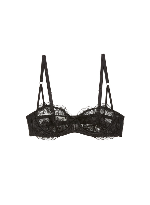 Black - Mila Balconette Bra | Fleur du Mal