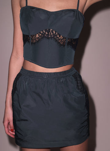 Shadow - Nylon & Lace Bustier | Fleur du Mal