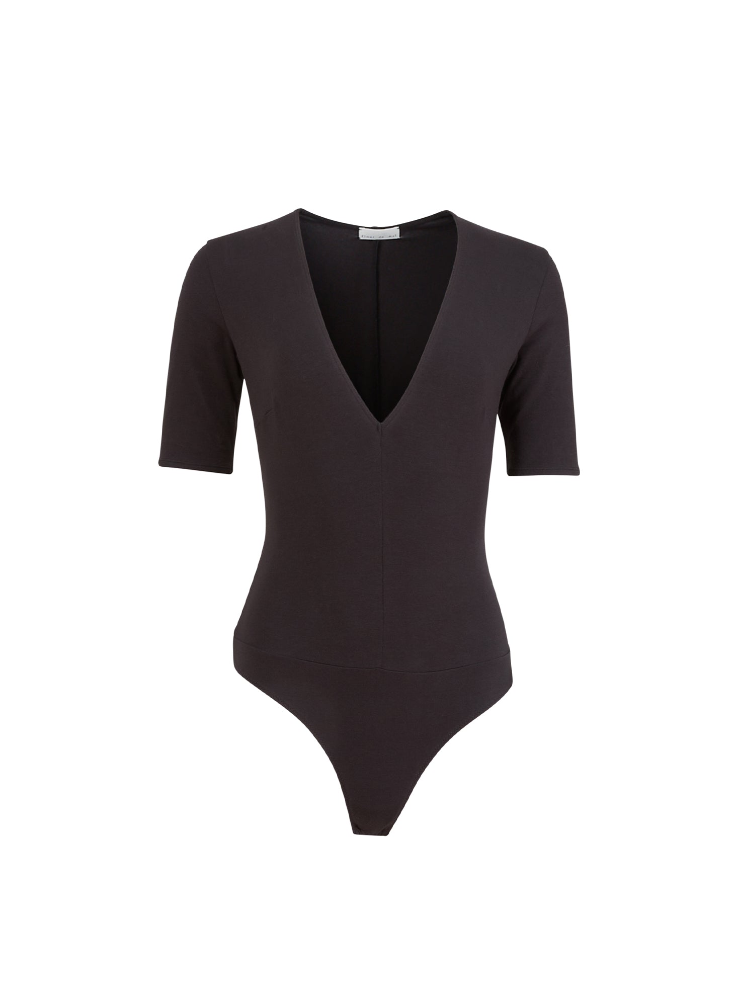 Organic Cotton v-neck Bodysuit in black