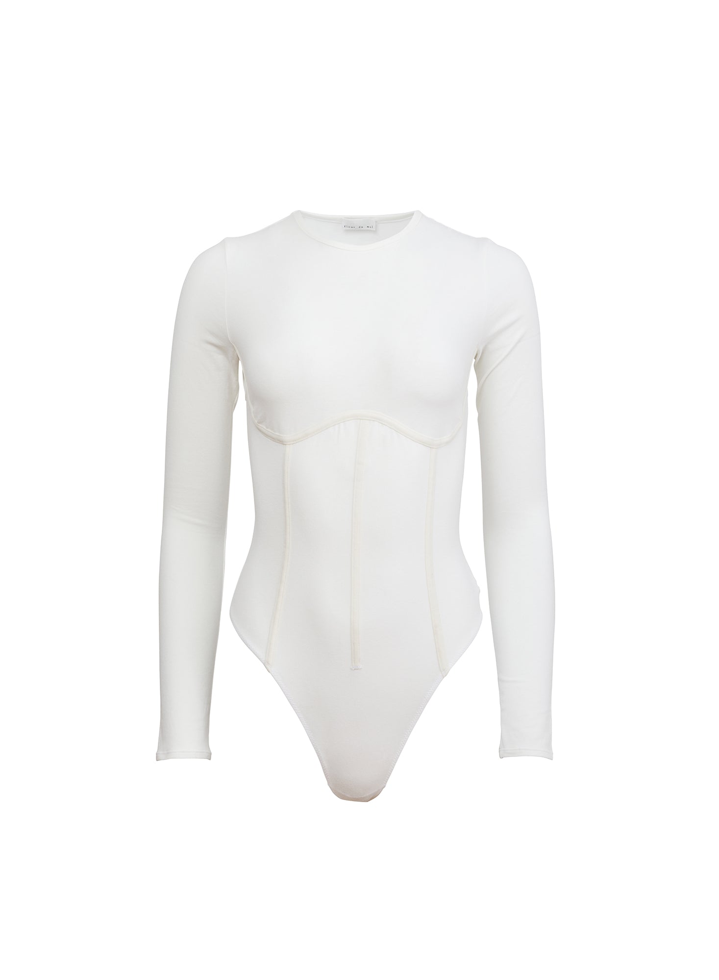 Long Sleeve Organic White bodysuit- fleur du mal
