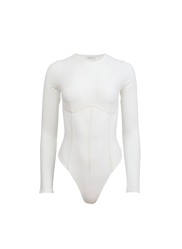 Ivory - Organic Cotton Long Sleeve T-Shirt Bodysuit | Fleur du Mal