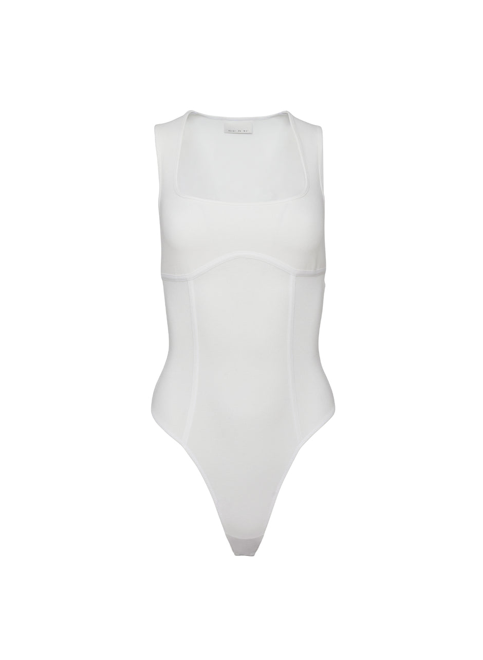Ivory - Organic Cotton Scoop Neck Bodysuit | Fleur du Mal