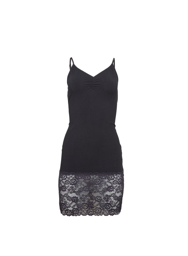 Black Organic Cotton Slip Dress | Fleur du Mal Black Organic Cotton Slip Dress | Fleur du Mal