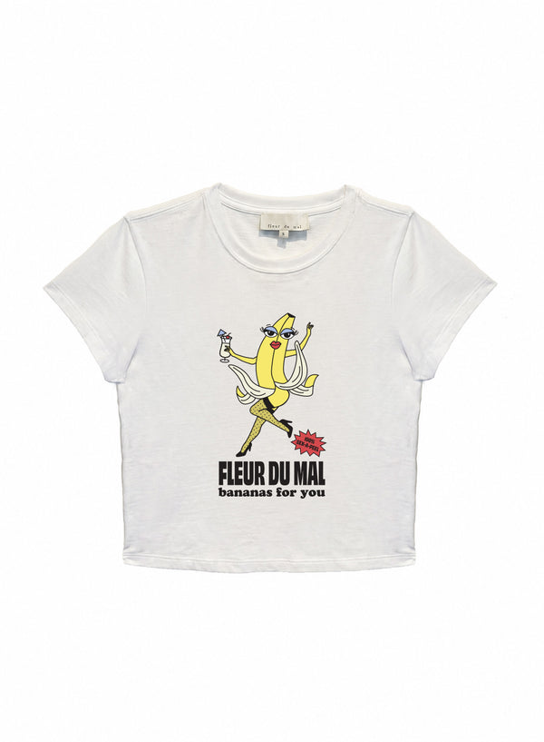 White - Banana Baby Tee | Fleur du Mal
