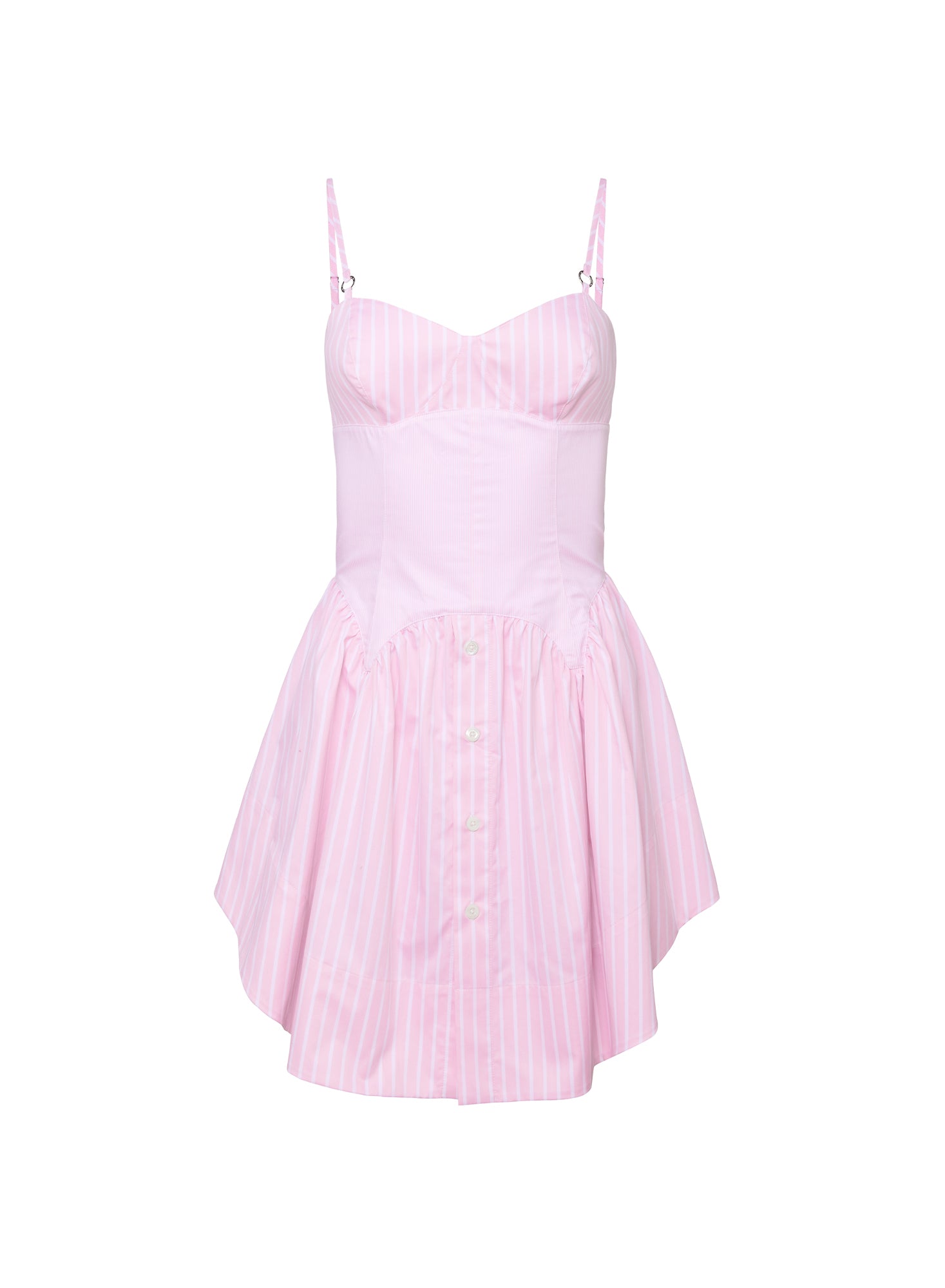 Poplin Buttton Garter-dress Pink Bubblegum Stripe- Fleur du Mal