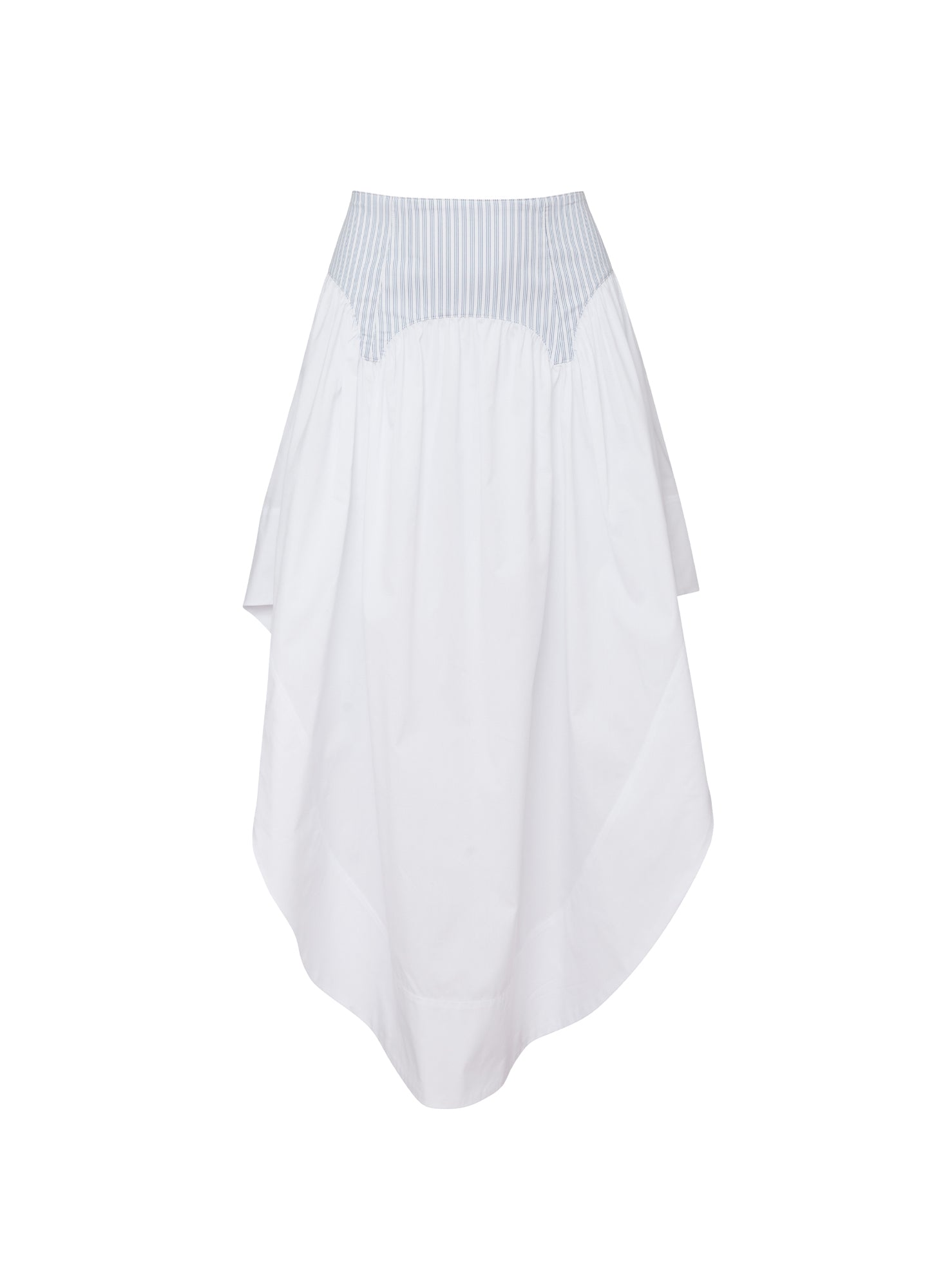 Poplin Garter Skirt- White & Blue Stripes-Fleur du Mal