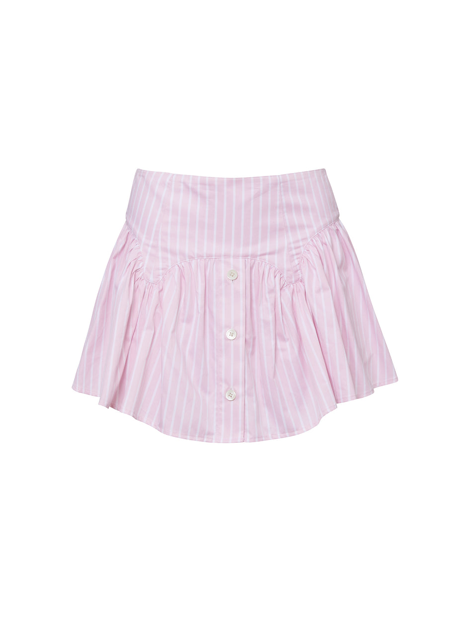 Bubblegum stripe - Poplin Garter Skort | Fleur du Mal
