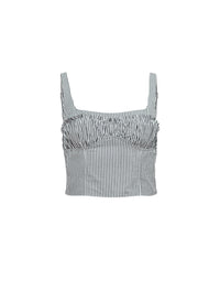 Poplin Bustier Top- black & white-fleur du mal