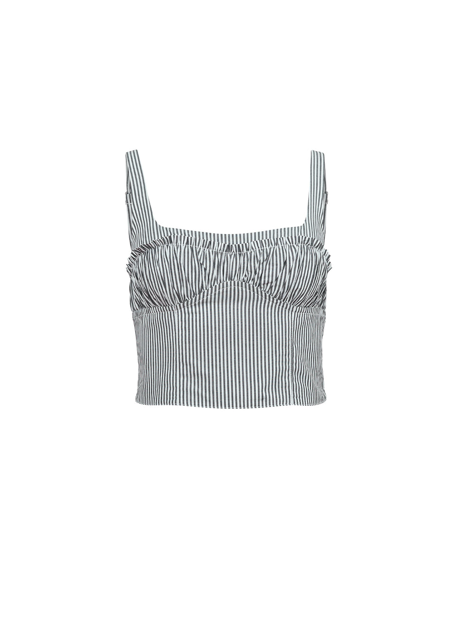 Black stripe - Poplin Bustier Top | Fleur du Mal
