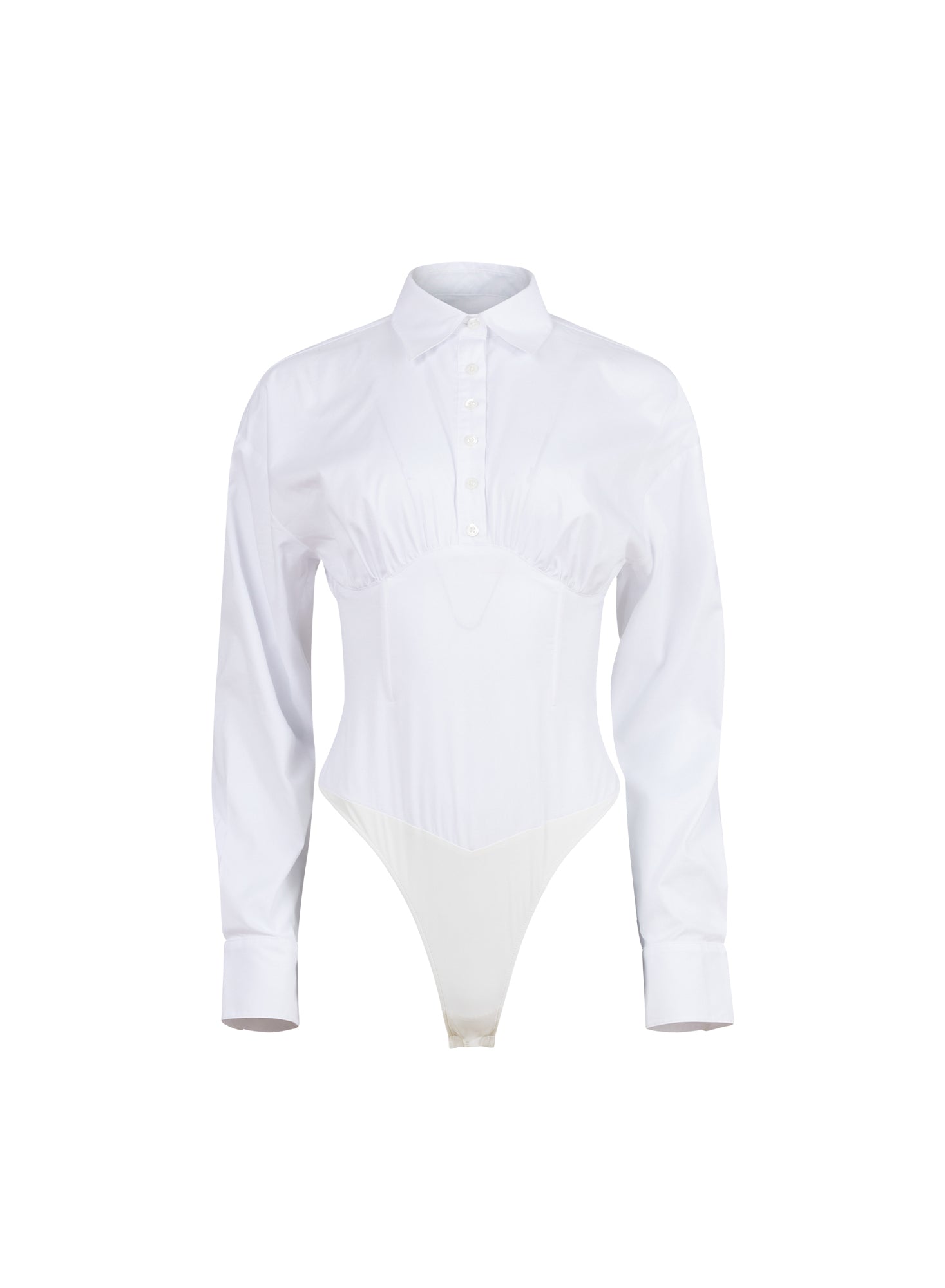 Poplin Bodysuit in white flatlay
