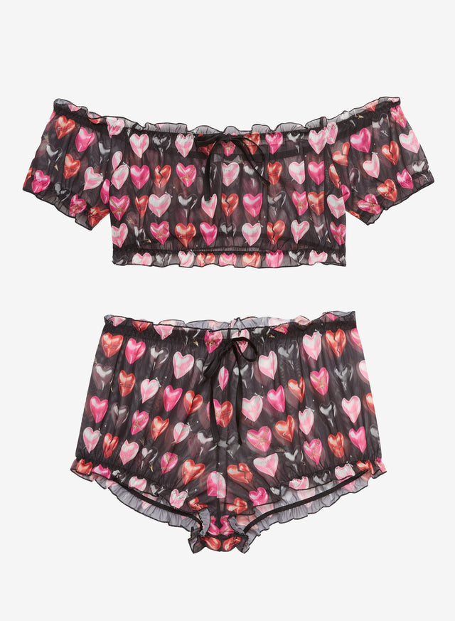 Heartbreaker print - Ruched Heartbreaker Gift Set | Fleur du Mal